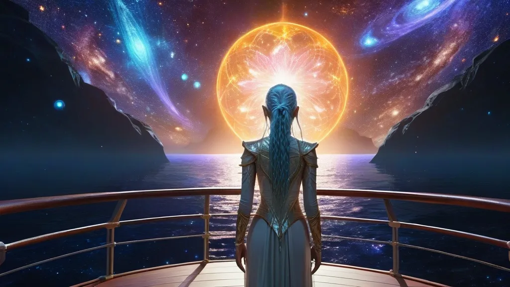 astral elf warrior in majestic armor