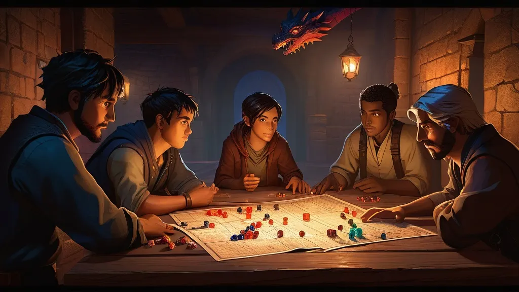 ttrpg players engaged in a fantasy adventure session