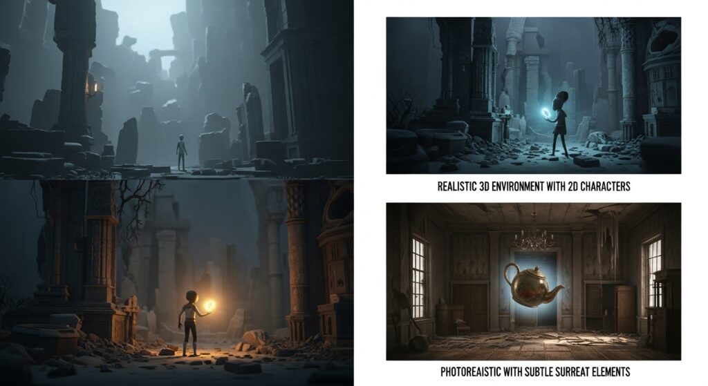 Mini guide overview for different point-and-click adventure game styles.