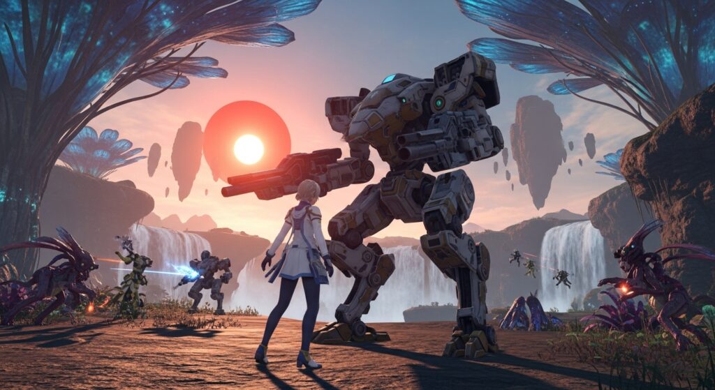 xenoblade chronicles x gameplay scene