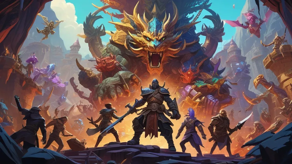 arpg action-packed fantasy battle scene