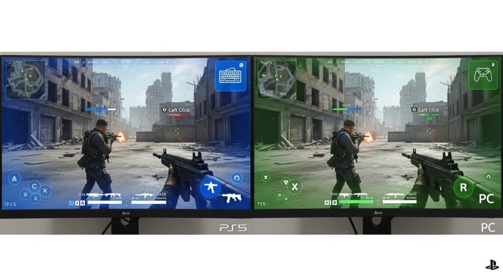 Phasmophobia crossplay interface on PS5 and PC.