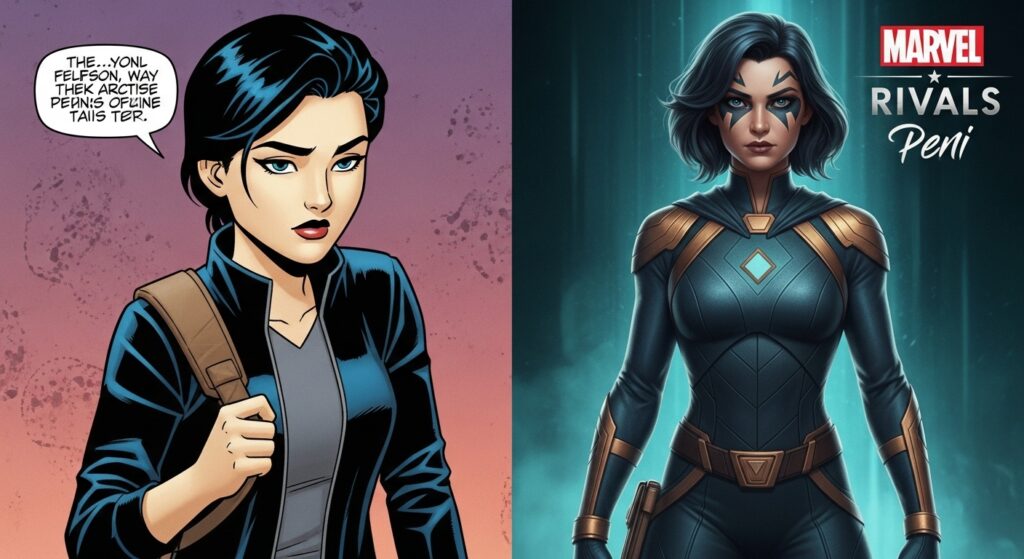 Peni Parker age difference comics vs game comparison.