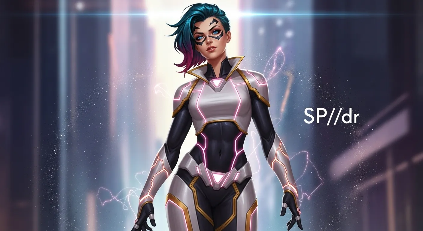 Peni Parker in Marvel Rivals — Beautiful, empowered 18-year-old hero standing strong in her futuristic SP//dr mech, ready for battle.