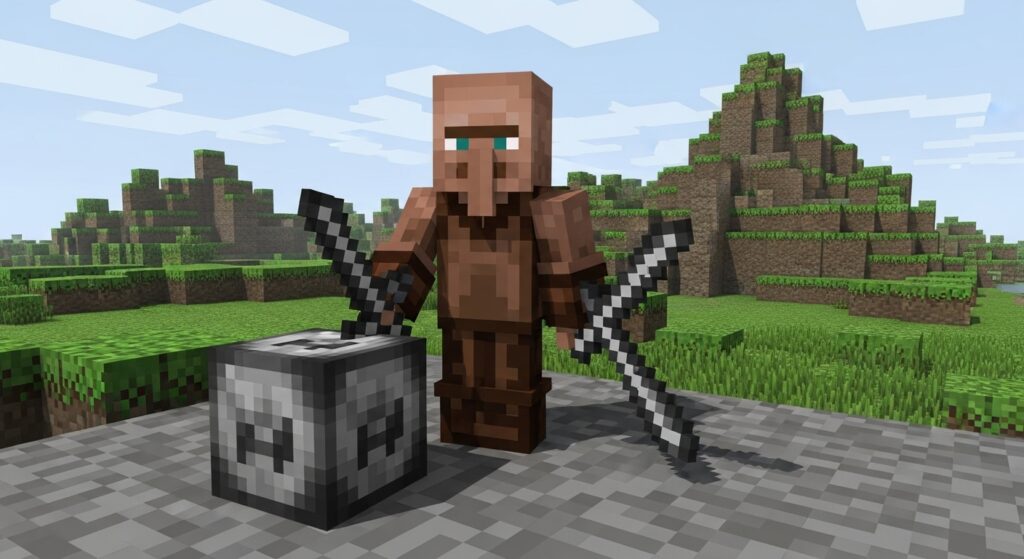 minecraft grindstone villager weaponsmith transformation