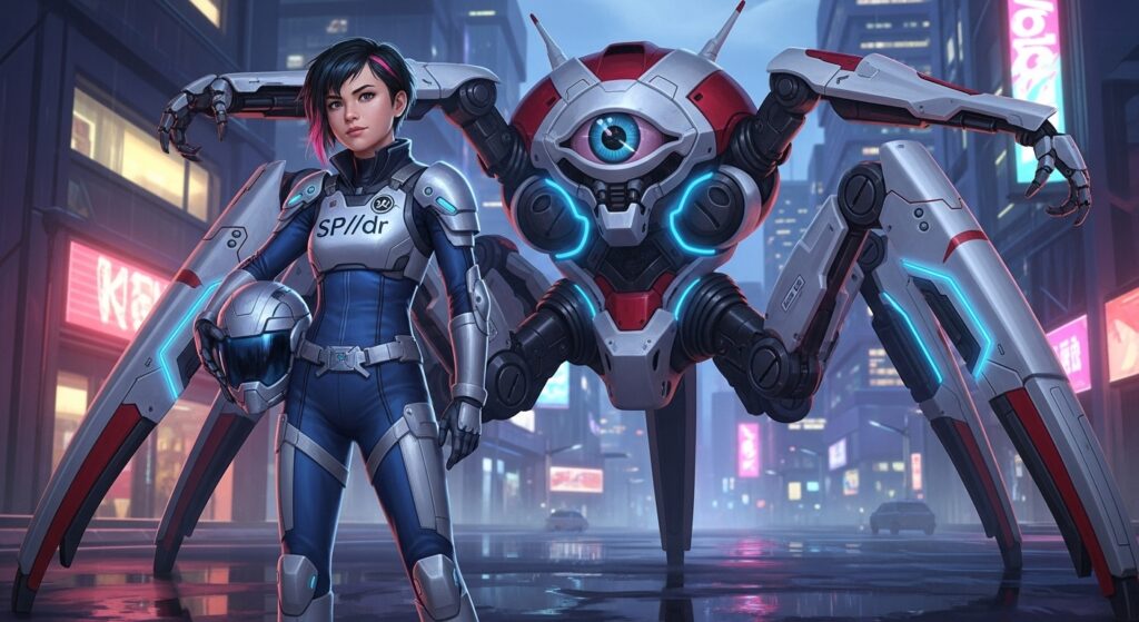 Peni Parker Marvel Rivals age 18 pilot with SP//dr mech.